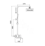 Душевая стойка со смесителем Rose R1556H