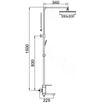 Душевая стойка со смесителем Rose R2636