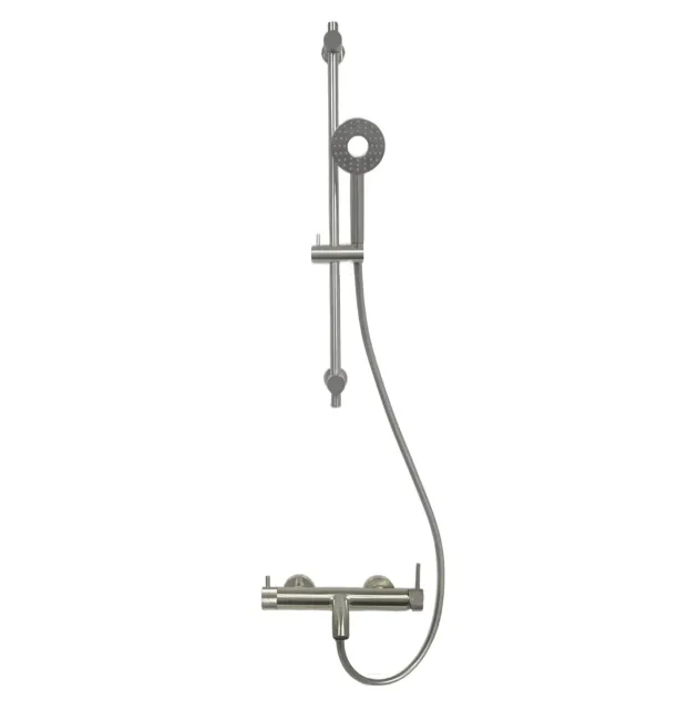 Смеситель для ванны и душа MILLEAU Tissage ML81803M/0705BDQ-BN c душевым гарнитуром, Никель браш