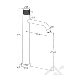Смеситель для раковины на столешницу MILLEAU Tissage ML0326KLH-BN, Никель браш