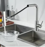 Смеситель для кухни с выдвижным изливом Shevanik S263L