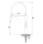 Смеситель для кухни с гибким изливом Rose R358L