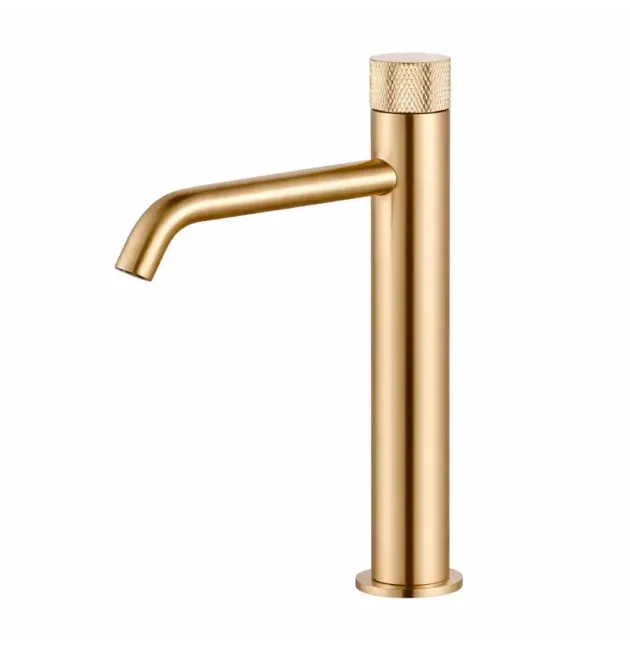 Смеситель для раковины на столешницу MILLEAU Tissage ML0326KLH-BG, Золото браш