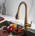 Смеситель для кухни с выдвижным изливом Shevanik S363G