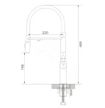 Смеситель для кухни с гибким изливом Rose R358C