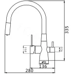 Смеситель для кухни с гибким изливом Shevanik S668H