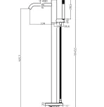Напольный смеситель для ванны MILLEAU Tissage ML0500BK.BD-BG с монтажным блоком, золото браш