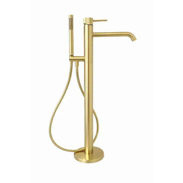 Напольный смеситель для ванны MILLEAU Tissage ML0500BK.BD-BG с монтажным блоком, золото браш