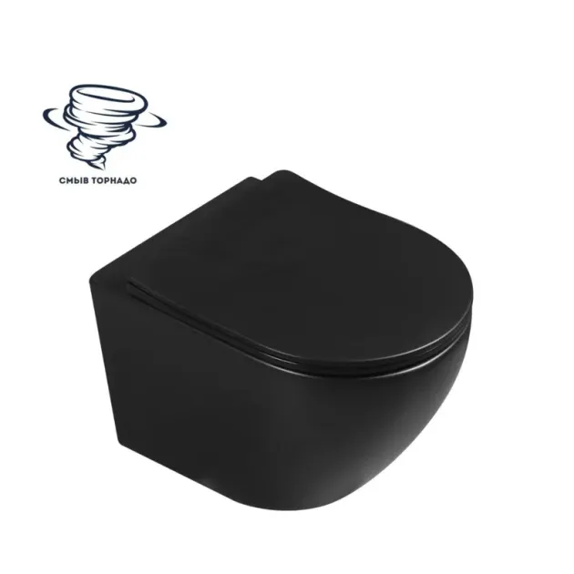 Унитаз подвесной Milleau Vortex с сиденьем MYL038SMB (матовый черный)