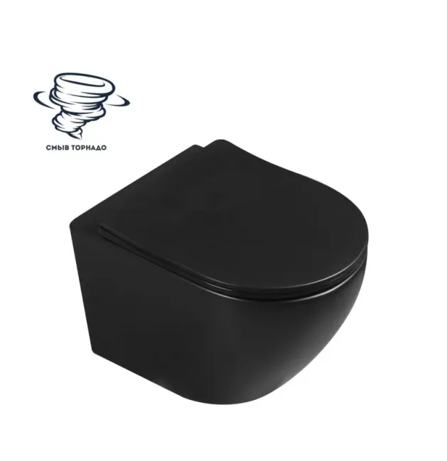 Унитаз подвесной Milleau Vortex с сиденьем MYL038SMB (матовый черный)
