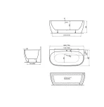 Акриловая ванна Polimat Risa 170×80 пристенная, белый